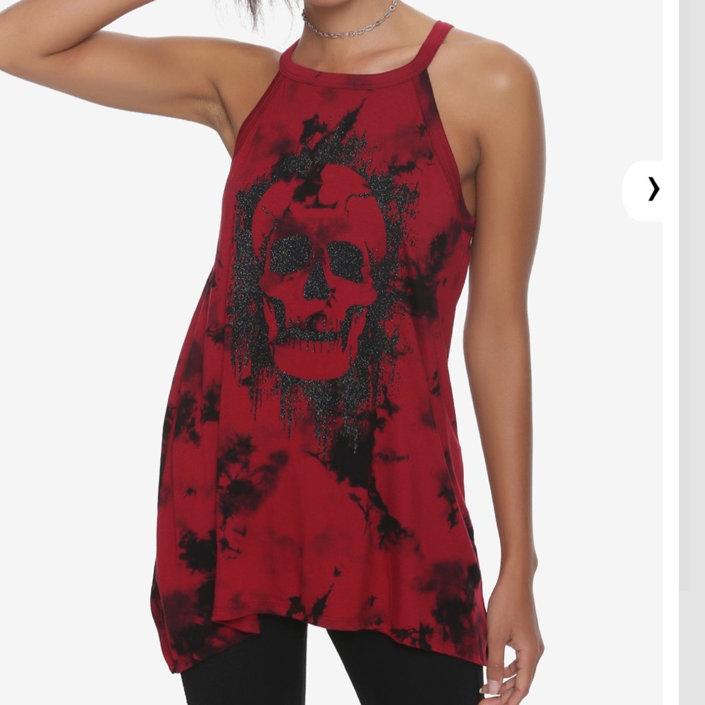 Tie-Dye Glitter Skull Tank